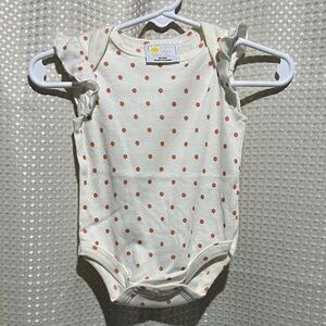 Little Chickedees Polka Dot Kids Bodysuit - Cream and Orange
